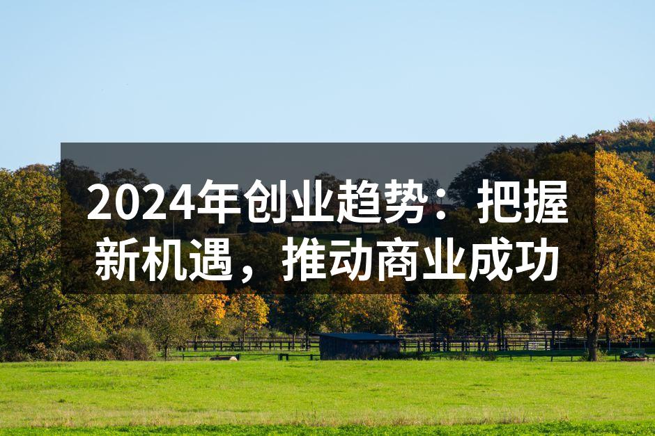 2024年创业趋势：把握新机遇，推动商业成功